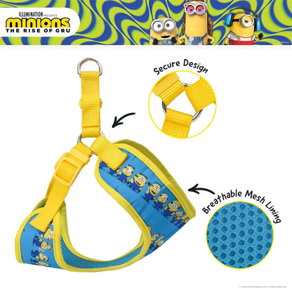 Dog Harness, Medium, Blue  in a Row | Comfortable Mesh No-Pull Dog Harness| Gifts for  Fans and Their Pets | Officially Licensed Pet Product from Universal Studios
